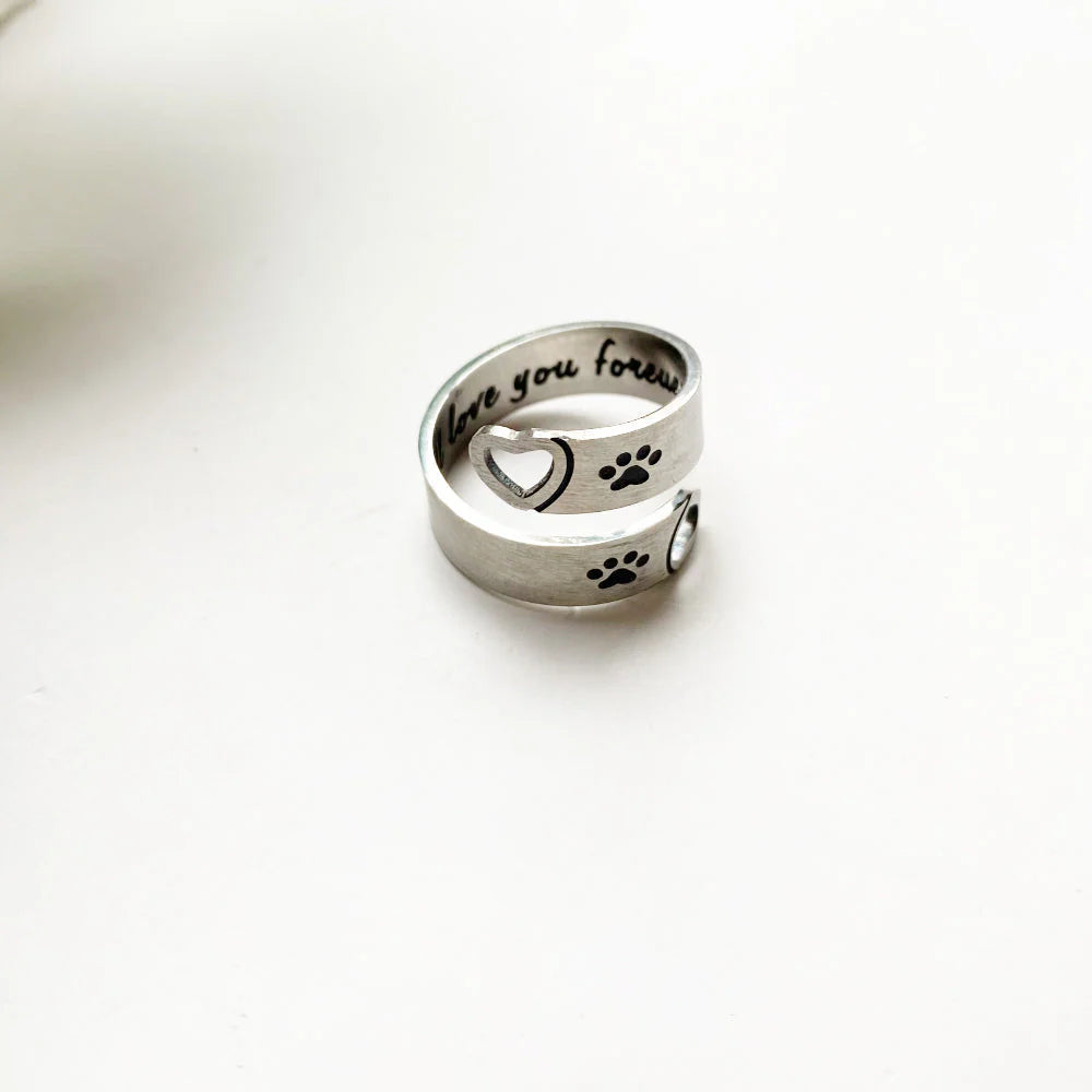 Bague Ajustable avec Design de Pattes et Cœurs – FAYAIE