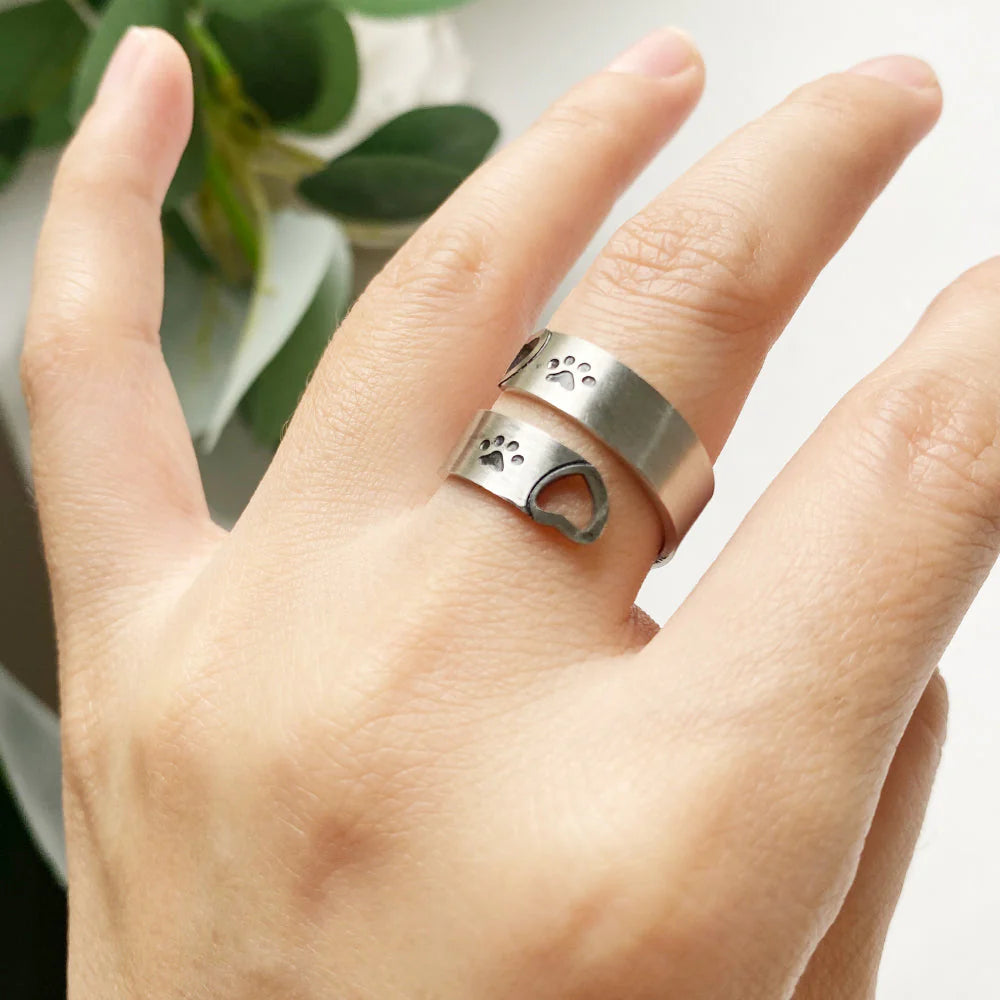 Bague Ajustable avec Design de Pattes et Cœurs – FAYAIE