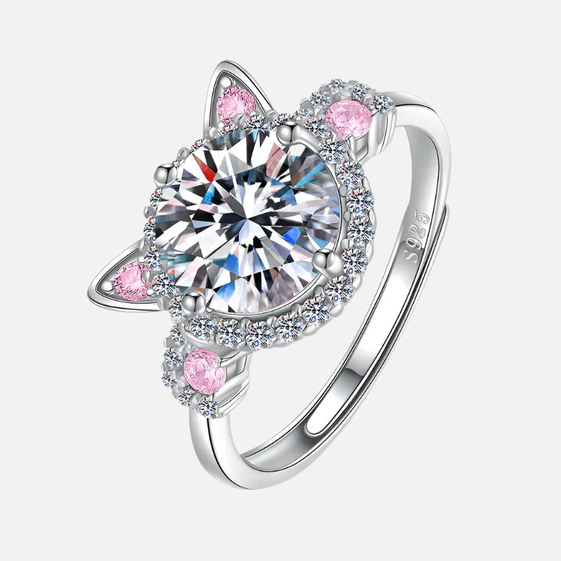 Bague Ajustable en Forme de Chat avec Zirkonia Scintillante – Mina