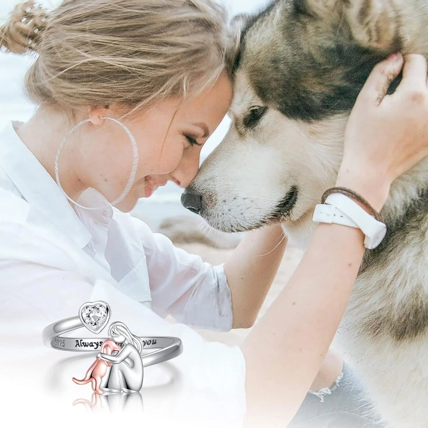 Bague Émotionnelle en Argent 925 avec zircone en Coeur – Miela