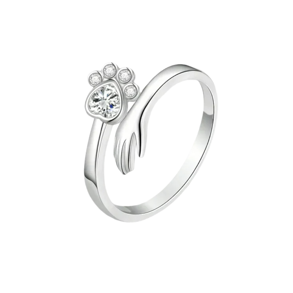 Bague en Argent 925 Ajustable avec Motif Main et Patte – Mara