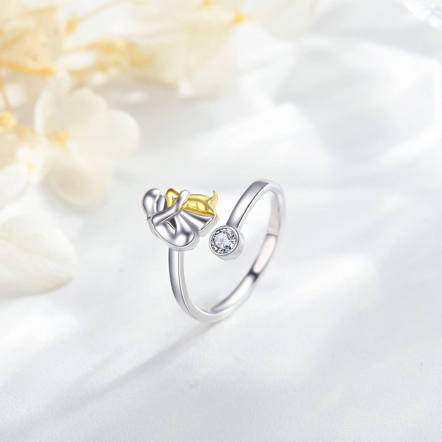 Bague en Argent 925 avec Design Émotionnel de Femme et Chien – Nayeli