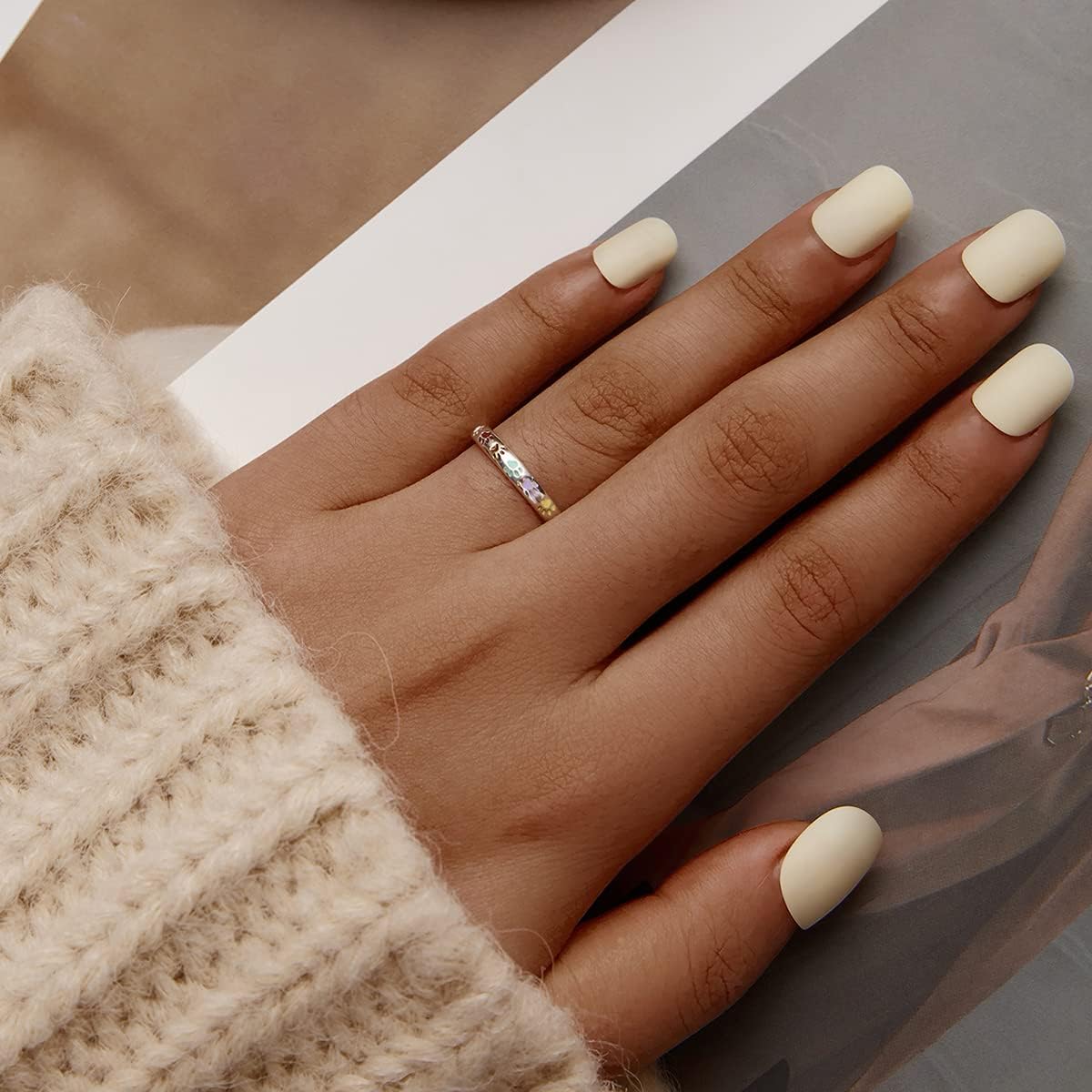Bague en Argent 925 avec Empreinte de Patte Émaillée – Sena