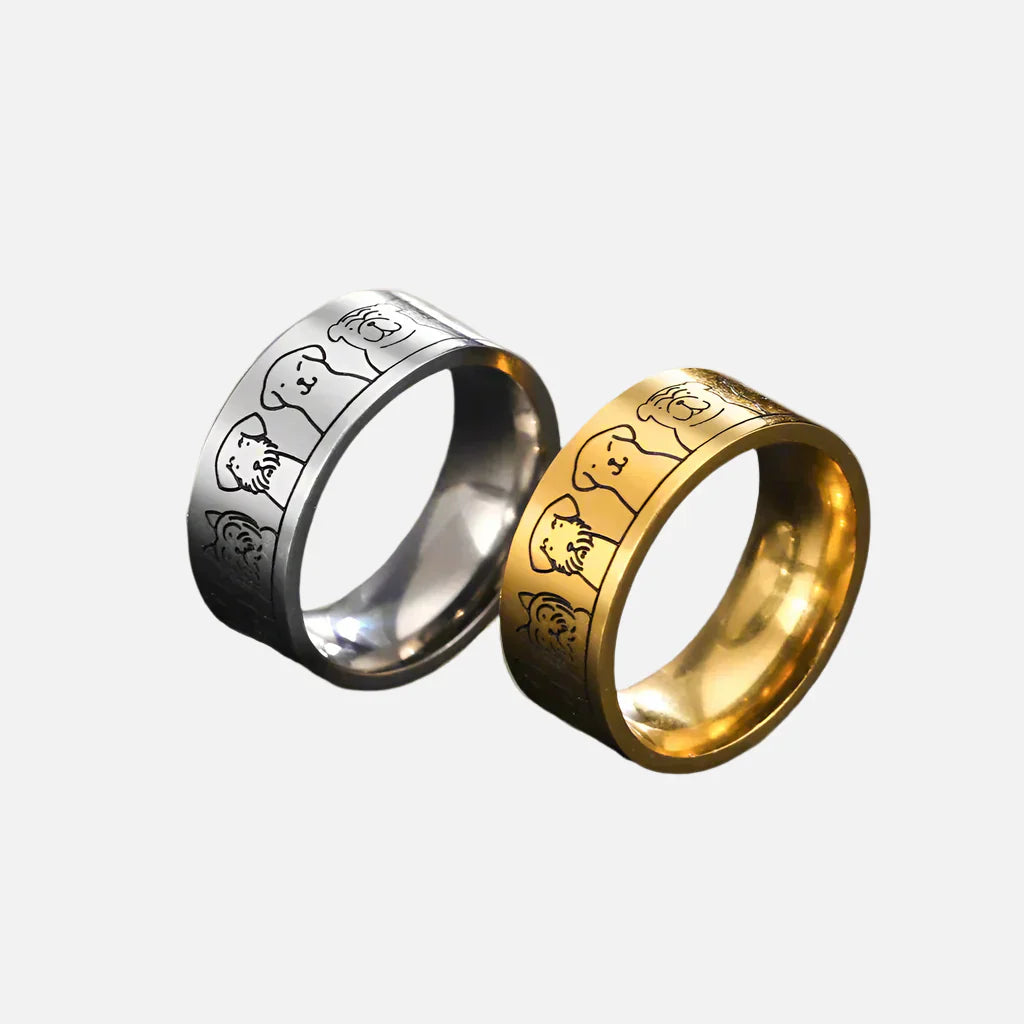 Bague en Or et Argent avec Pattes Gravées – Nika