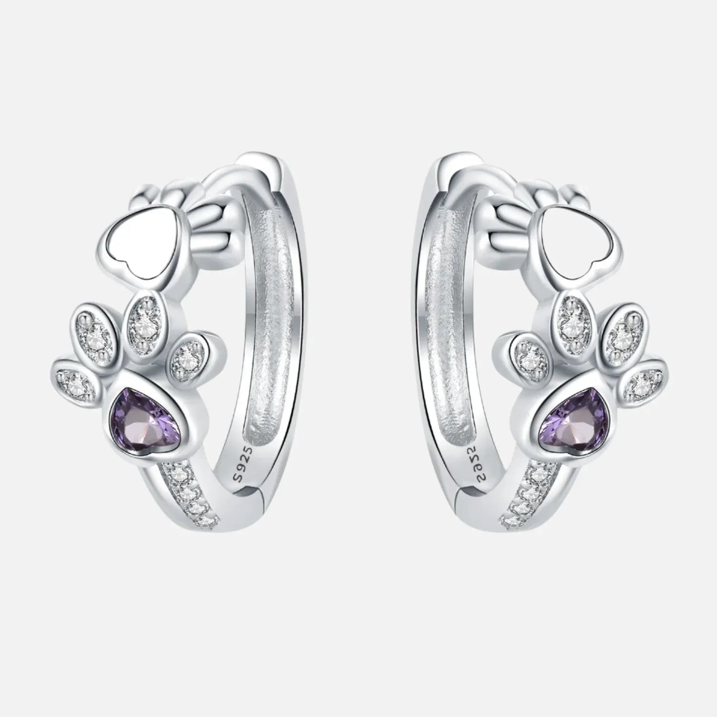 Boucles d'oreilles Patte de chien en 925 argent - Aigle