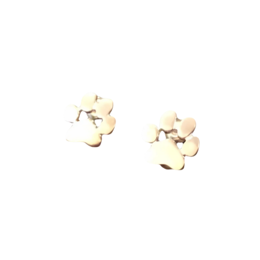 Boucles d'oreilles en patte de chien en or - Linai
