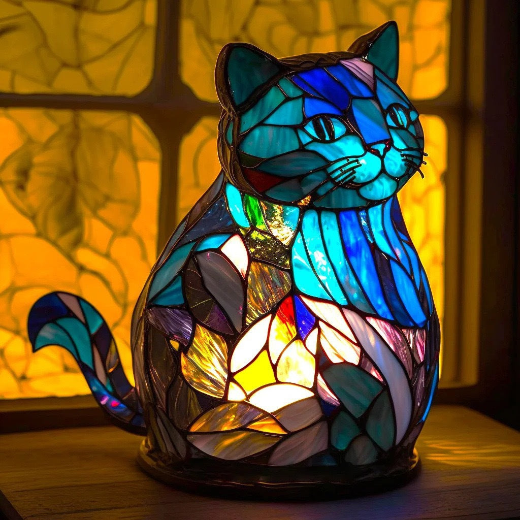 Nala | Lampe de chat Magisk en verre coloré
