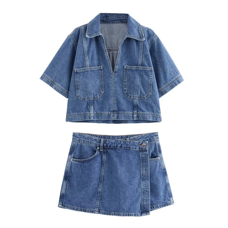 Sofia® | Ensemble en Denim à Col V