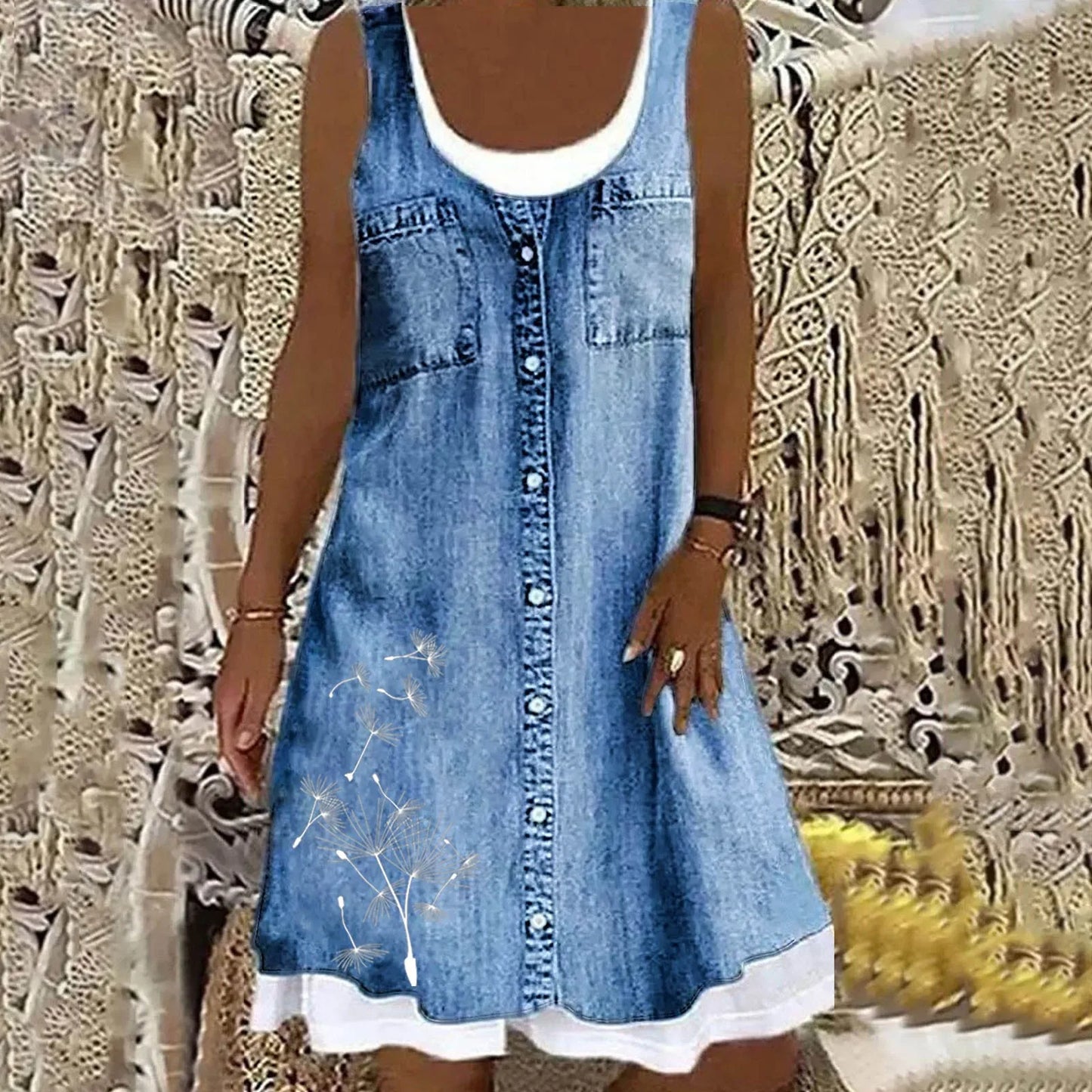 Sofia™ | Robe en Denim Douce et Élégante