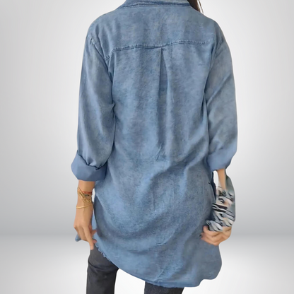 Sofia® | Veste en Denim à Manches Longues Élégante et Polyvalente avec Col