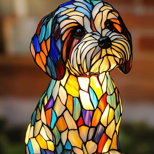Papouille | Lampe pour chien Magisk en verre coloré