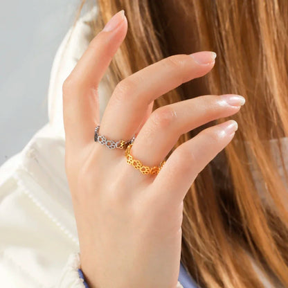 Bague Ajustable en Argent et Or avec Empreinte de Patte – OVA
