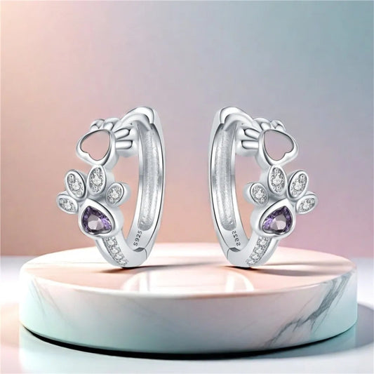 Boucles d'oreilles Patte de chien en 925 argent - Aigle