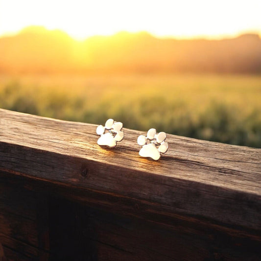 Boucles d'oreilles en patte de chien en or - Linai