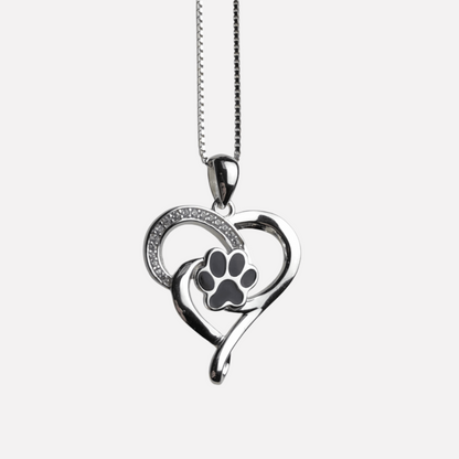 Collier Infini avec cœur et patte en argent -Elin