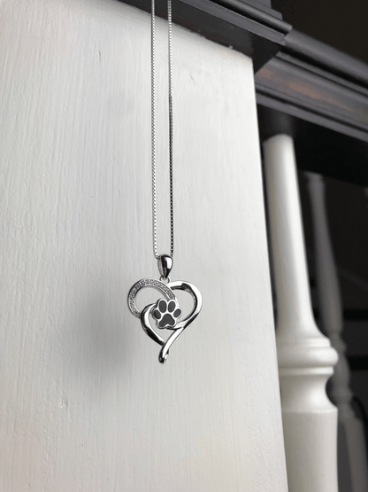 Collier Infini avec cœur et patte en argent -Elin