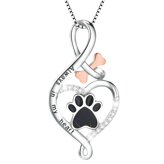 Collier en argent infini avec patte de chien - Yumi