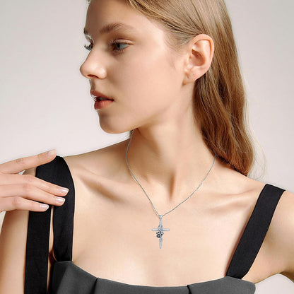 Lyora - collier pattes et croix en argent