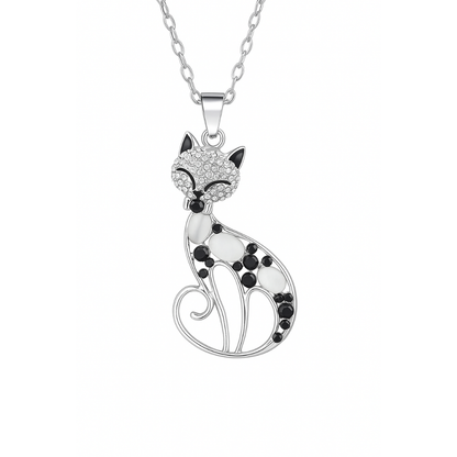 Naya - collier Chat en argent 925 avec de la zircone
