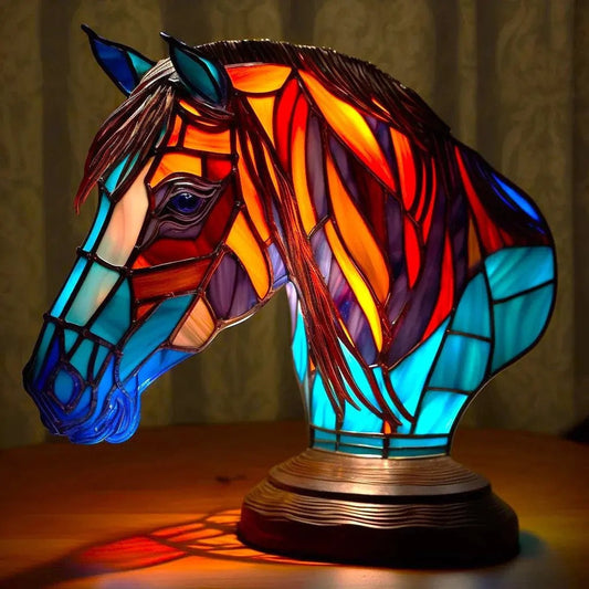 Bella | Lampe cheval Magisk en verre coloré