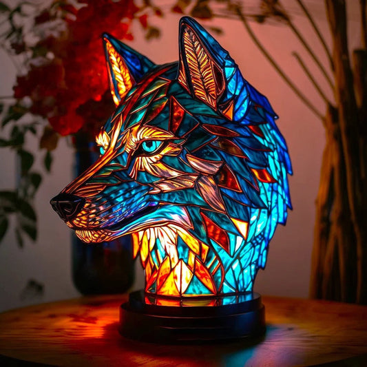 Blaze | Lampe loup Magisk en verre coloré