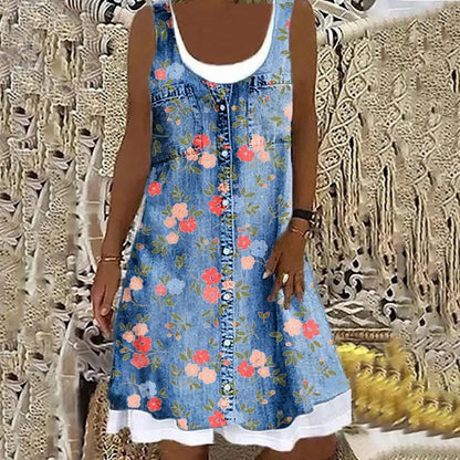 Sofia™ | Robe en Denim Douce et Élégante